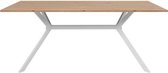 Eettafel - Onex 81A - 180 x 75 x 90 cm - Artisan eiken / witte kleur - Metalen poten, melamine blad
