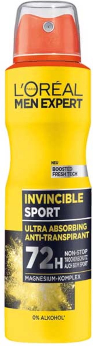 Goedkoopste L'Oreal Men Anti-Transpirant Deo Spray Invincible Sport 150ml