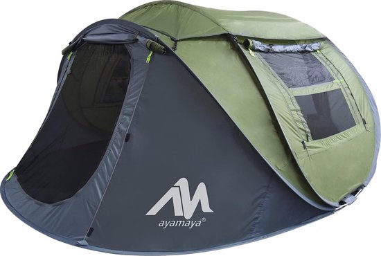 Pop-up tent voor 3-4 personen, met groot dakraam, automatische strandtent  voor 4... | bol