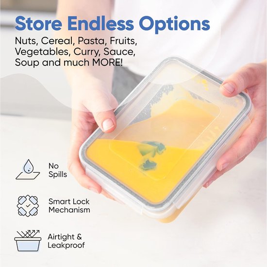 BOTC Vershoudbakjes - 24 Delige set - Plastic BPA Vrij Magnetronbakjes - Meal Prep Bakjes - Lunchbox - Diepvries Bakjes - Met Deksel