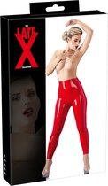 LateX – Latex Legging met Hoge Heup Fashion Style of voor Kinky Feestjes Hoog Kwaliteit – Maat S – Rood