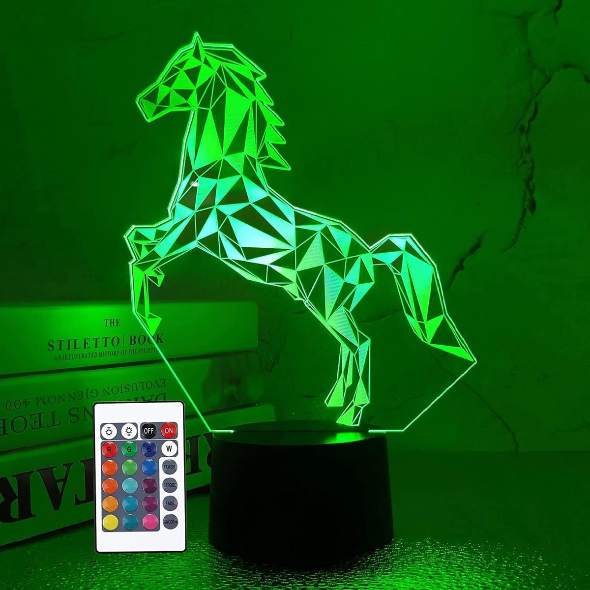 3D Illusie Nachtlamp - Paardenmotief met Afstandsbediening en Kleurverandering - Perfect als Verjaardagscadeau of Slaapkamerdecoratie