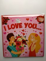 Valentijnskaart maxi - met geluid en licht - light &music - I love you - 30x30 cm - liefde