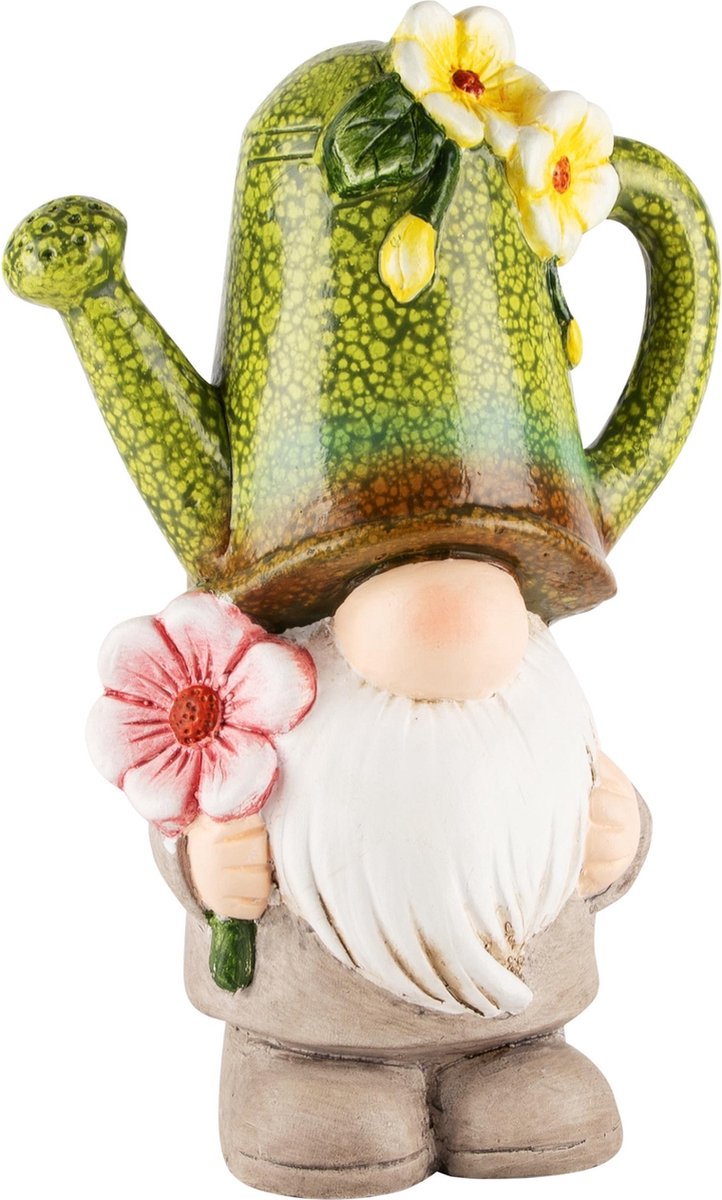 Dekoratief | Gnoom m/gieter op hoofd, TC, 18x11x28cm | A240919