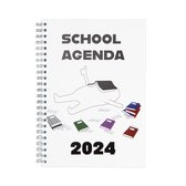 Schoolagenda 2023-2024 | Fotofabriek Agenda A5 Ringband| Agenda 2024 volwassenen | Planner | Weekagenda 2024 | Studentlife Wit
