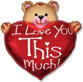I Love You Beren ballon - XXL - 90x70cm - Moederdag - Folie ballon - Love - Liefde - Huwelijk - knuffelberen - Ballonnen - Hart - Beren - Helium ballon - Leeg - Valentijnsdag cadeautje voor hem - Valentijn cadeautje voor haar - Valentijn