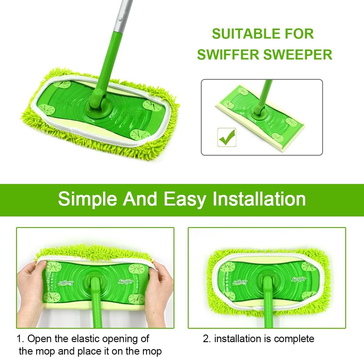SweeperSavvy | Herbruikbare Mop Pad - Vervanging voor Swiffer Sweeper