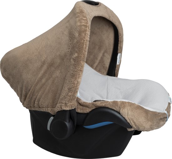 Baby's Only Baby autostoelhoes 0+ Cozy - Geschikt voor Maxi Cosi - Clay - Hoes voor de autostoel met teddystof - Geschikt voor 3- & 5-puntsgordel van Baby's Only — afbeelding 2