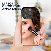 kwmobile TPU telefoonhoesje met spiegel - geschikt voor Apple iPhone 15 Pro - Extra camerabescherming - In zilver spiegelend