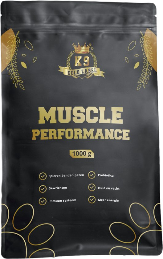 K9 Gold Label Muscle Performance - Voor alle hondenrassen - 1000g | bol