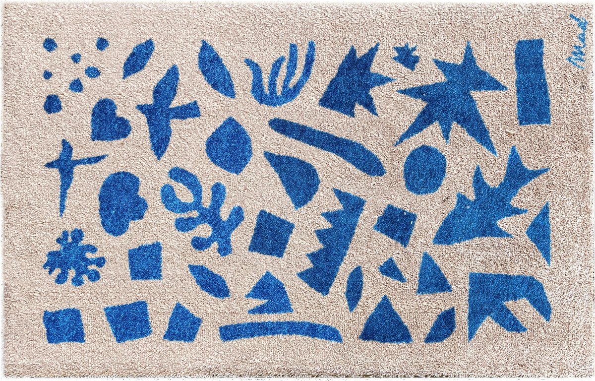 Mad About Mats Paulie - deurmat - droogloop/touch - wasbaar - 67x110cm Blauw