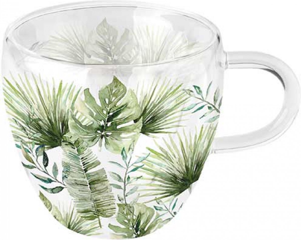 Ambiente Dubbelwandig glas Jungle leaves