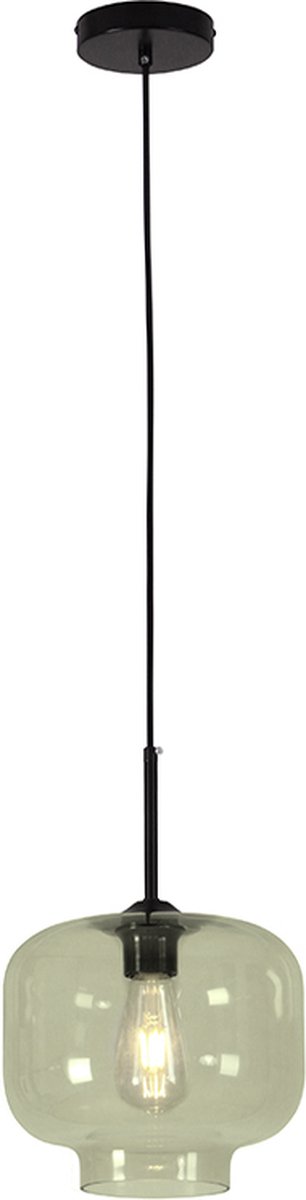 Olucia - ANNIEK - Hanglamp - Groen / Zwart - Vorm: Rond