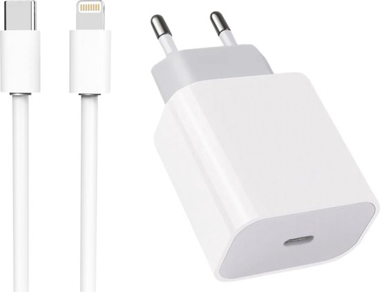 20W IPhone USB C Oplader Met 2m MFi Lightning Kabel - Snellader Voor IPhone 14/13/12
