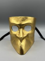 Bauta masker in goud - Handgemaakt Venetiaans masker- Venetiaans heren masker - Masker goud