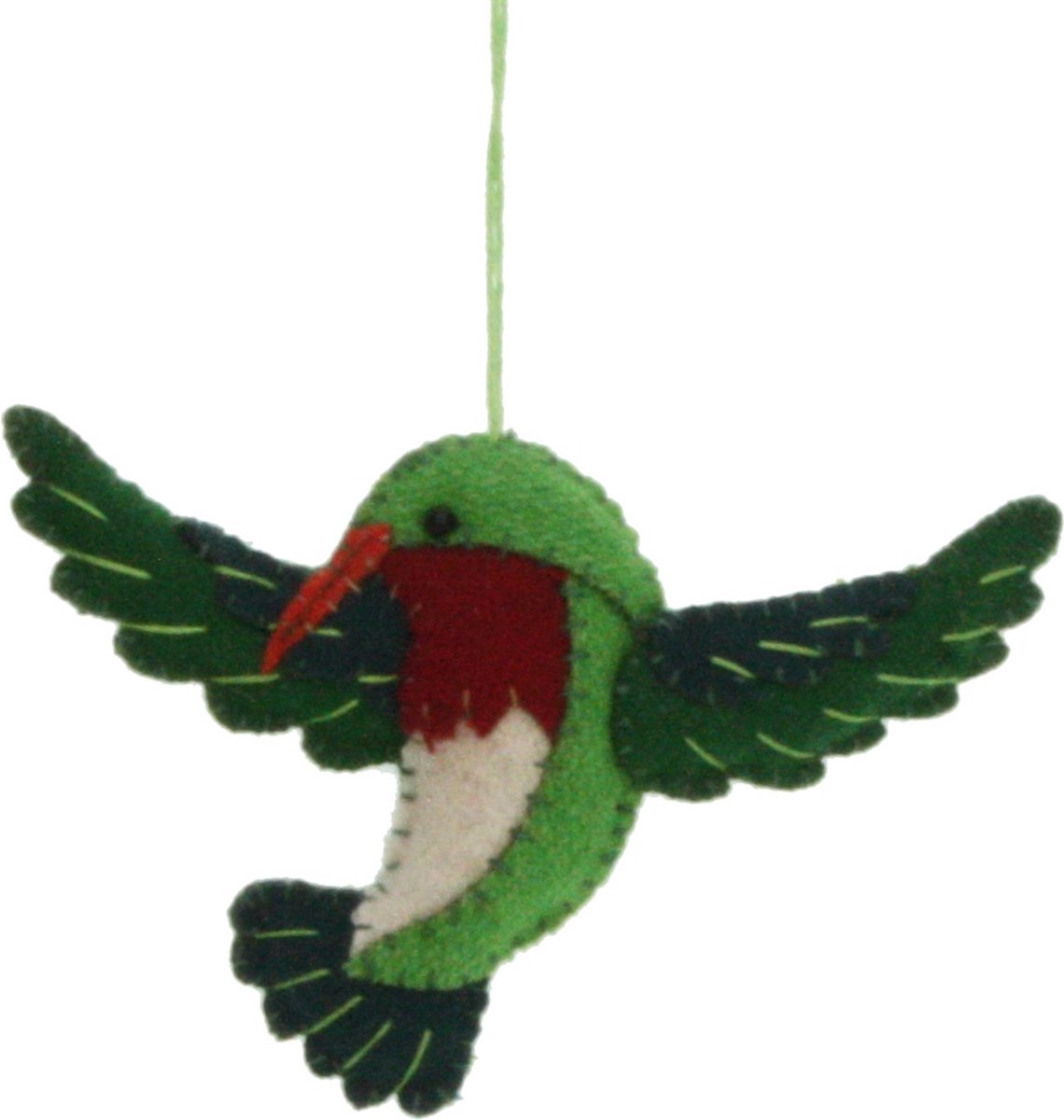 Kolibrie groen, vilt 11x1x7cm