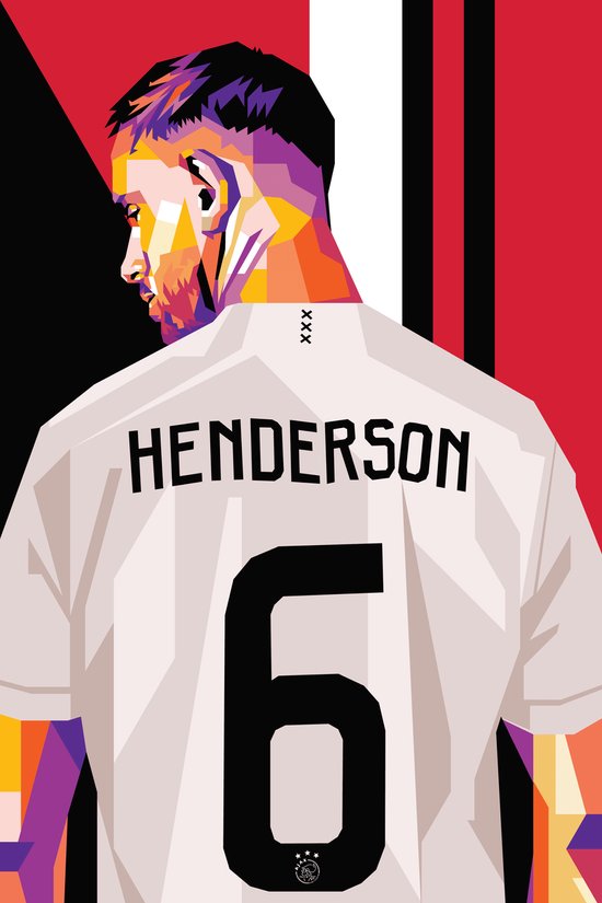 Jordan Henderson Poster | Ajax | Voetbalposter | 51x71cm | B2 Poster | Pop Art | Wanddecoratie | Muurposter | Geschikt om in te lijsten
