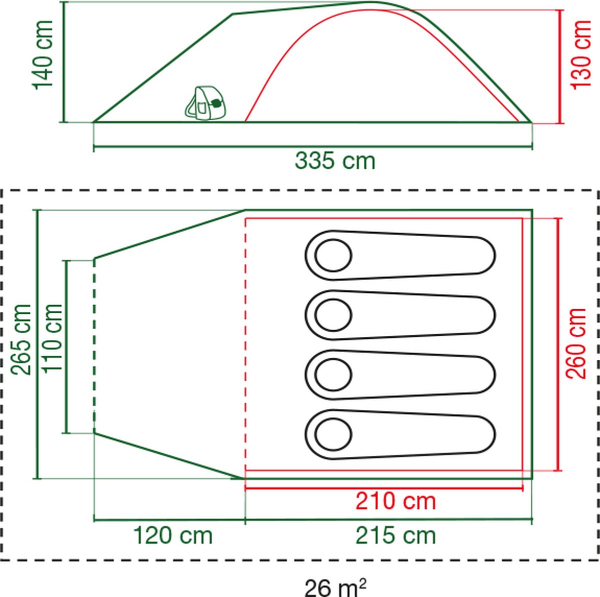 Coleman Darwin 4 Plus Koepeltent - tent 4 persoons