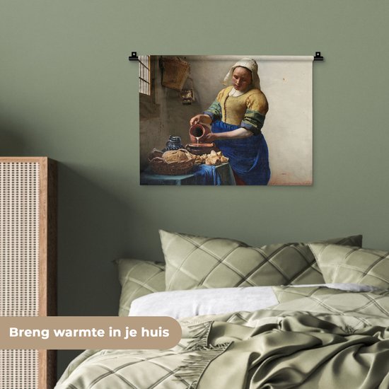Tapisserie - Toile murale - La laitière - Peinture de Johannes Vermeer - 60x45 cm - Tapisserie