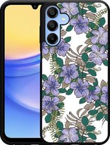 Cazy Hardcase Hoesje geschikt voor Samsung Galaxy A15 / A15 5G Purple Flowers