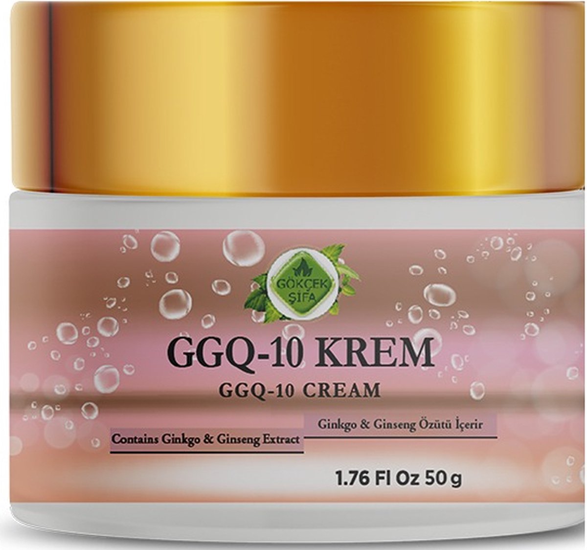 GGQ10 CREAM - Anti-Rimpel Hydraterende Verzorgende Crème - 100% Natuurlijke en Kruiden Formule - Bevat Gingko & Ginseng Extract - Antioxidant - 50 ml