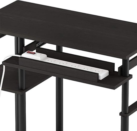 SoBuy Opvouwbaar bureau, computertafel met planken, klein bureau