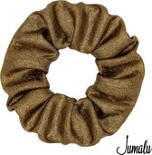 Jumalu scrunchie metallic haarwokkel haarelastiekjes - gold - 1 stuk