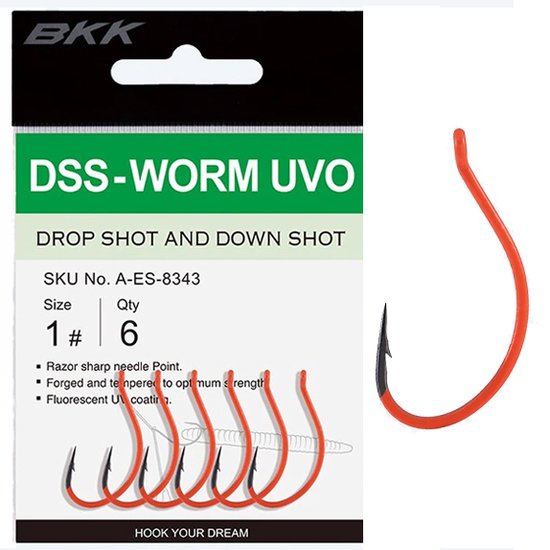 BKK DSS-Worm UV Orange Size 1/0 van BK — afbeelding 3