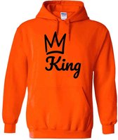 King Oranje Hoodie - nederland - holland - koningsdag - kroon - dutch - unisex - trui - sweater - capuchon