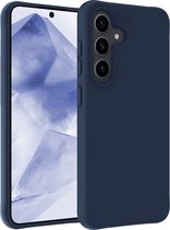 Hoesje Geschikt voor Samsung A55 Hoesje Siliconen Case Hoes - Hoes Geschikt voor Samsung Galaxy A55 Hoes Cover Case - Donkerblauw
