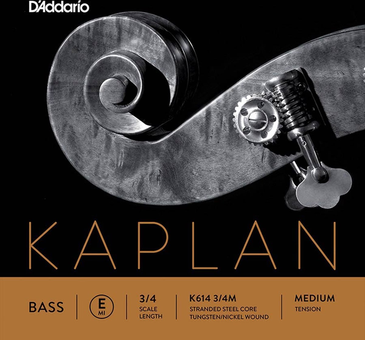 D'Addario K614-34M double bass string E-4 3/4, medium, stranded steel, tungsten wound