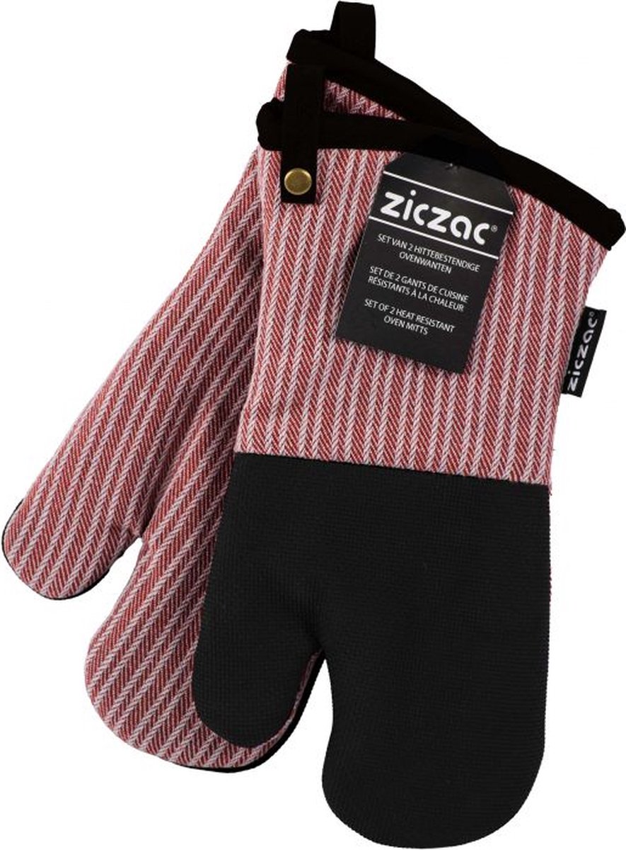 ZICZAC - Ovenwant VENTON - SET/2 - Polykatoen - Hittebestendig - Neopreen - ophanglus - 18x32 cm - Rood
