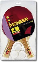 Pak 2 pingpongpeddels + 3 Bandito Sport Pioneer 4112.02 ballen