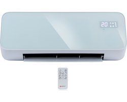 alpina Elektrische Verwarming en Ventilator - Ventilatorkachel 2000W - Convectorkachel voor Wandmontage - Wandventilator met Afstandsbediening - Instelbare Thermostaat en Timerfunctie - Wit