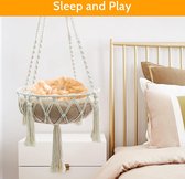 Macrame kattenbed, hangmat voor kat,Kat Swing Hand breien opknoping kattennesten huisdier swing huisdier bed