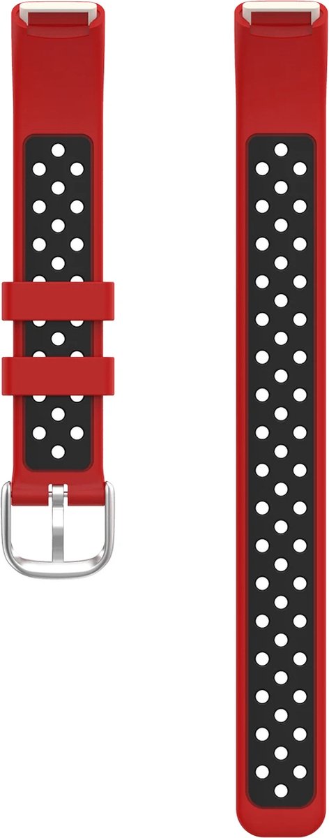 DrPhone IMotion - Horlogebandje - Geschikt voor Fitbit Luxe - siliconen - Gespsluiting - Water-Zweet Bestendig - Rood-Zwart
