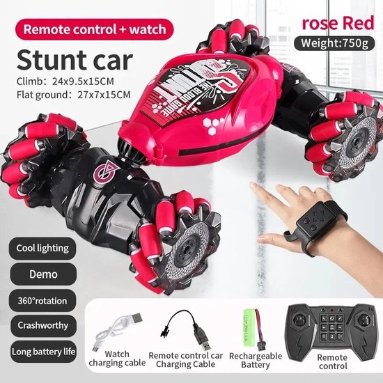 Rc Auto - met Led Licht - Gebaar Inductie - Vervorming Twist - Klimmen - Bestuurbare Auto - Elektronisch Speelgoed Voor Kinderen
