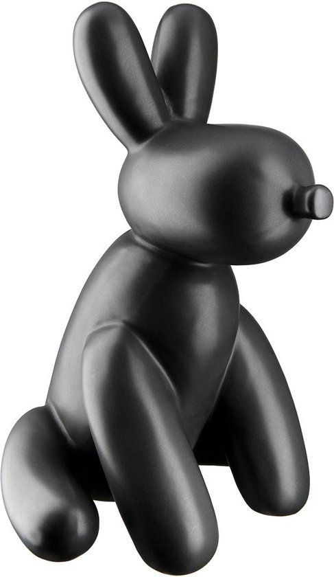 Design - Ballon Hond zittend - zwart - keramiek - 25cm hoog