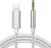 Aux Kabel Auto geschikt voor iPhone - Headphone Jack Audio Aux Kabel - 3,5 mm - 1 Meter - Zilver