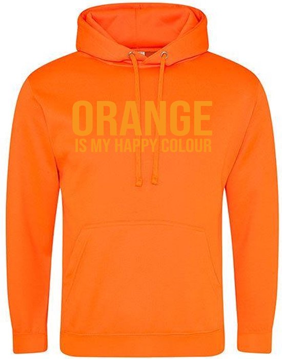 Orange is my Happy Color Oranje Hoodie - nederland - holland - koningsdag - wk - ek - dutch - grappig - unisex