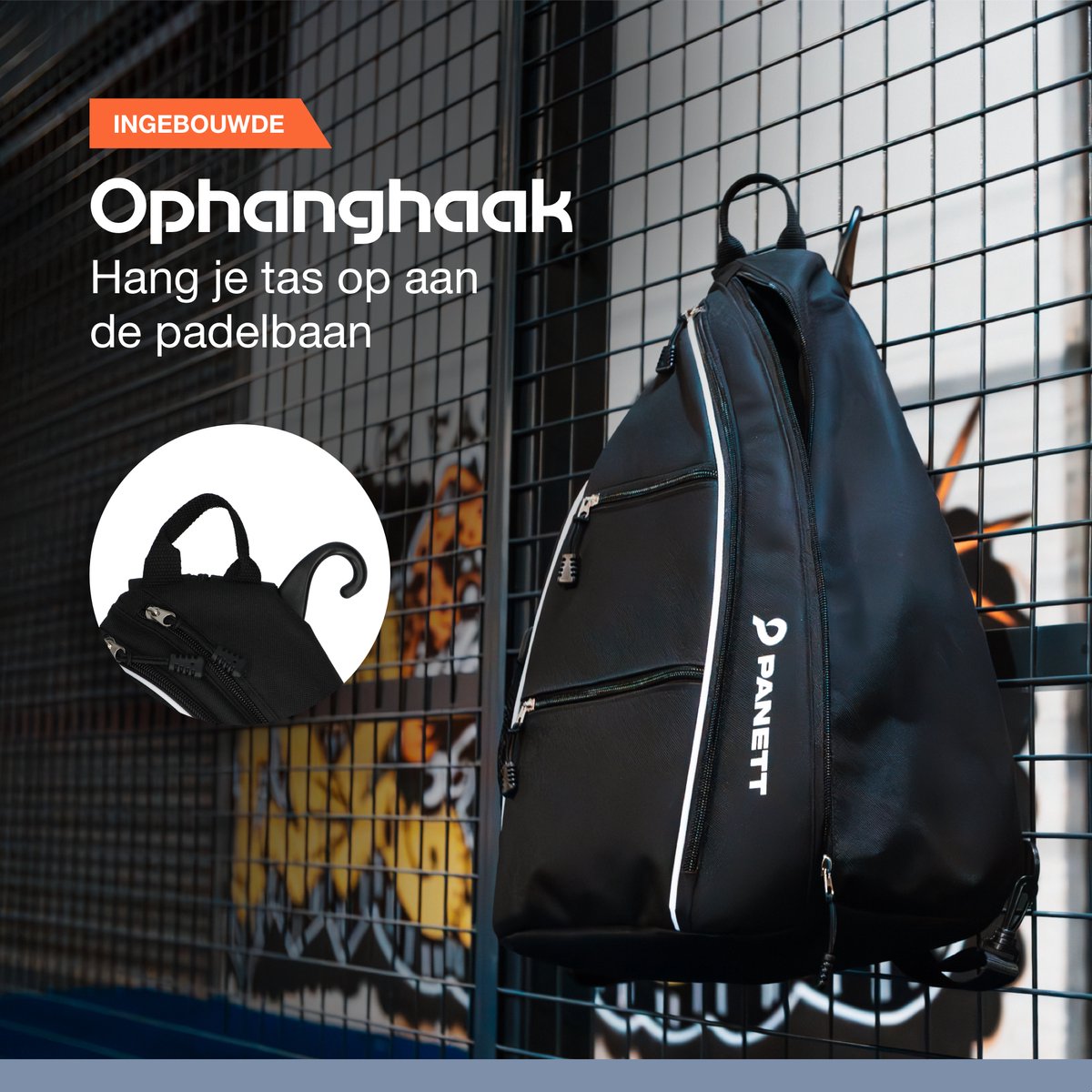 Panett Unisex Padeltas - Gratis Panett Drinkfles - Gratis 3 Panett padelballen - Tas voor meerdere Padelrackets en Ballen - Sport Rugzak voor Padellen - Heren en Dames - 30 L / Zwart thumbnail 2