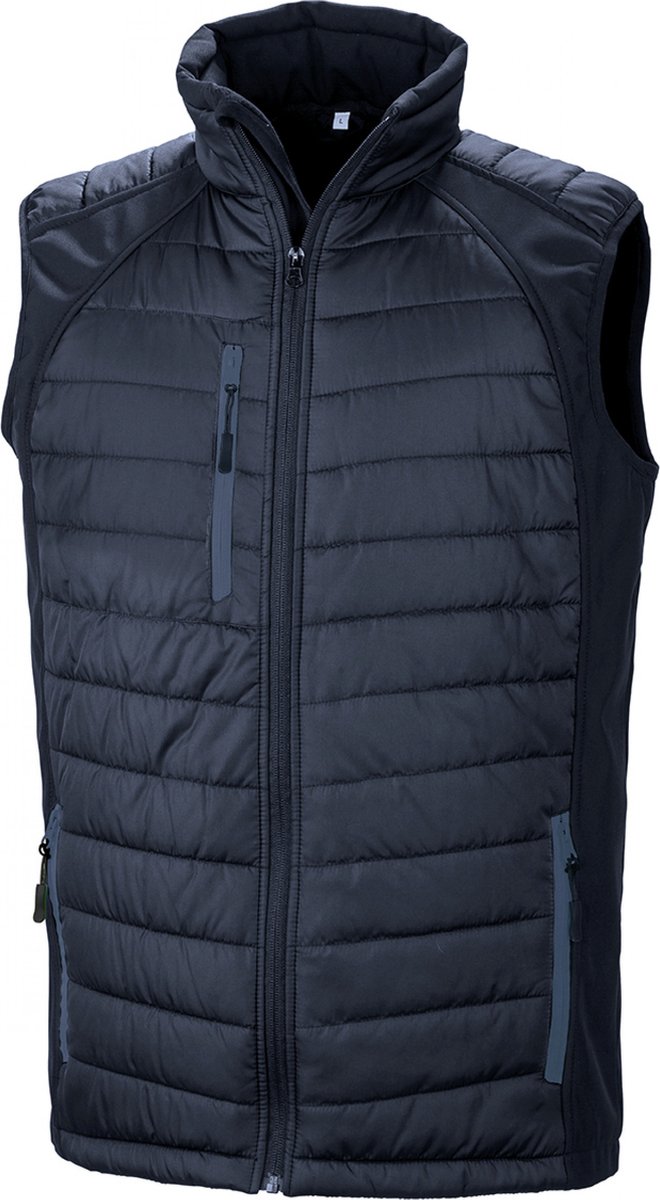 Black Compass gewatteerde softshell bodywarmer 'Result' Navy/Navy - XL