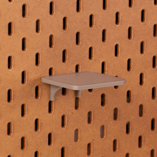 Standaard plankje vlak voor Ikea Skadis Pegboard 8x7,5 cm - Zilver - Display