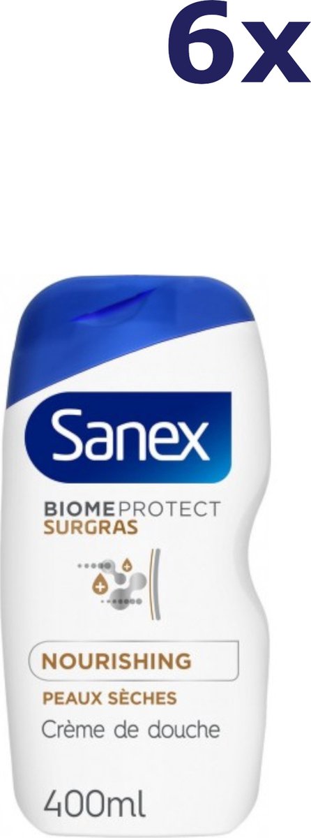 Goedkoopste 6x Sanex Douchegel - 400ml - biomeprotect surgras nourishing