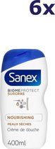 6x Sanex Douchegel - 400ml - biomeprotect surgras nourishing