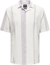 Only & Sons Chemise Onscaiden Ss Stripe Linen Resort No 22026109 Nirvana Taille Homme - XL