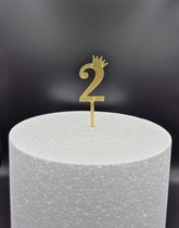 Taarttopper - Cijfer Small (11 cm) - twee - 2 - Taartdecoratie - Cake Topper - getal - voor leeftijd: 12 / 20 / 21 / 22 / 23 / 24 / 25 / 26 / 27 / 28 / 29 / 32 / 42 / 52 / 62 / 71 / 82 / 92
