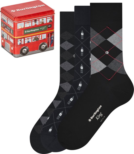 Burlington British Box cadeau geschenkset duurzaam biologisch katoen multipack sokken mannen veelkleurig - Maat 40-46