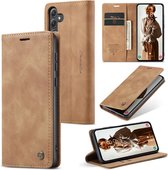 CaseMe Book Case - Geschikt voor Samsung Galaxy A35 Hoesje - Bruin