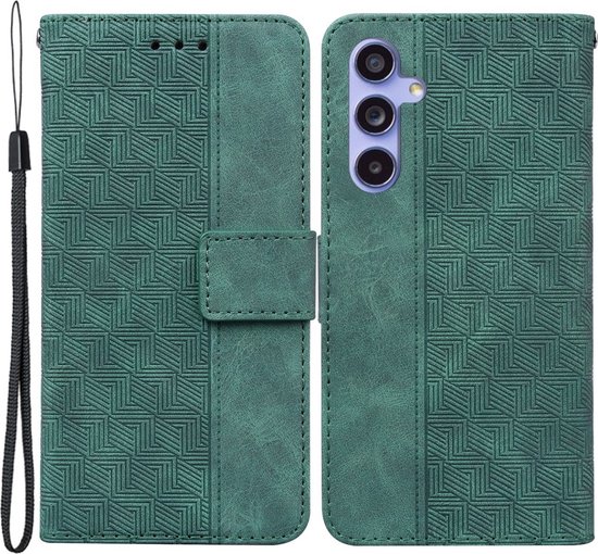 Foto: Coverup hoesje geschikt voor samsung galaxy a55 hoesje coverup geometric book case groen